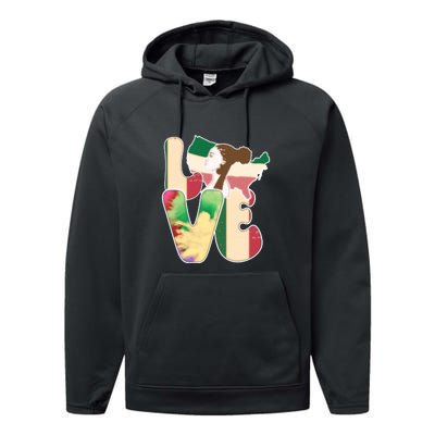 LOVE Black History Month Strong African Girl Gift Performance Fleece Hoodie