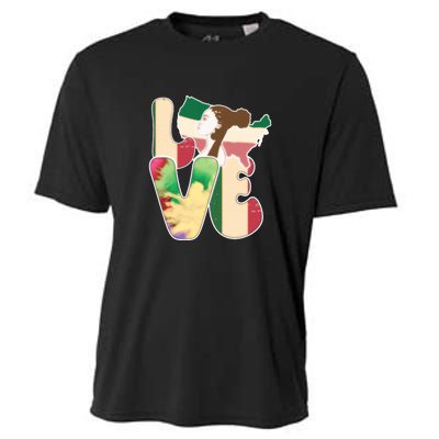 LOVE Black History Month Strong African Girl Gift Cooling Performance Crew T-Shirt