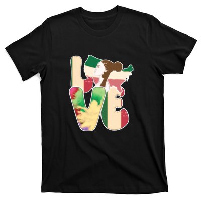 LOVE Black History Month Strong African Girl Gift T-Shirt