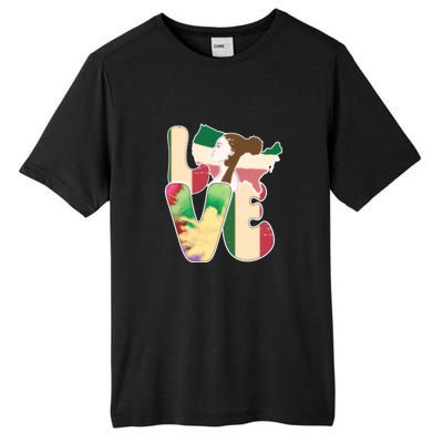 LOVE Black History Month Strong African Girl Gift Tall Fusion ChromaSoft Performance T-Shirt