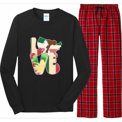 LOVE Black History Month Strong African Girl Gift Long Sleeve Pajama Set