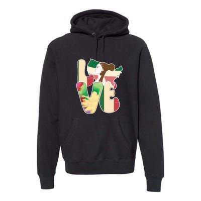 LOVE Black History Month Strong African Girl Gift Premium Hoodie