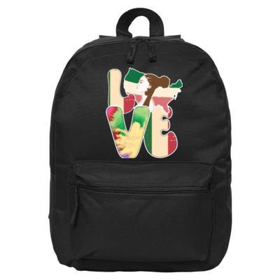 LOVE Black History Month Strong African Girl Gift 16 in Basic Backpack