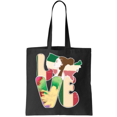 LOVE Black History Month Strong African Girl Gift Tote Bag