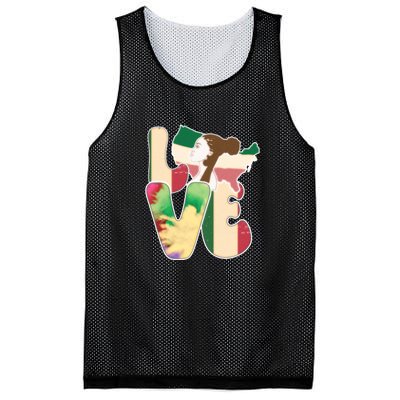 LOVE Black History Month Strong African Girl Gift Mesh Reversible Basketball Jersey Tank