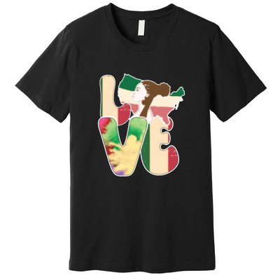 LOVE Black History Month Strong African Girl Gift Premium T-Shirt