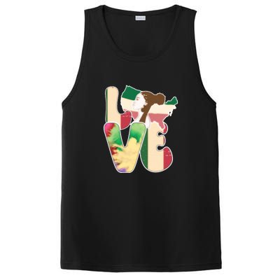 LOVE Black History Month Strong African Girl Gift PosiCharge Competitor Tank