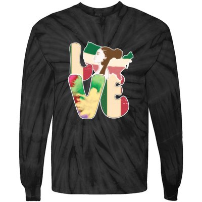 LOVE Black History Month Strong African Girl Gift Tie-Dye Long Sleeve Shirt