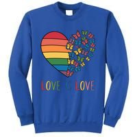 Lgbt Butterfly Heart Rainbow Love Is Love Lesbian Pride Gift Sweatshirt