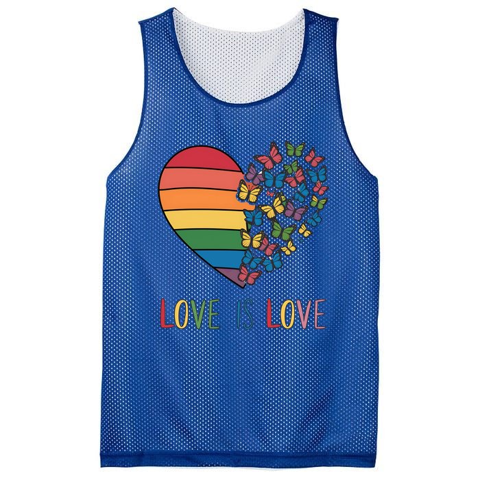 Lgbt Butterfly Heart Rainbow Love Is Love Lesbian Pride Gift Mesh Reversible Basketball Jersey Tank