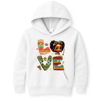 Love Black History Month Strong African Girl Kids Hoodie