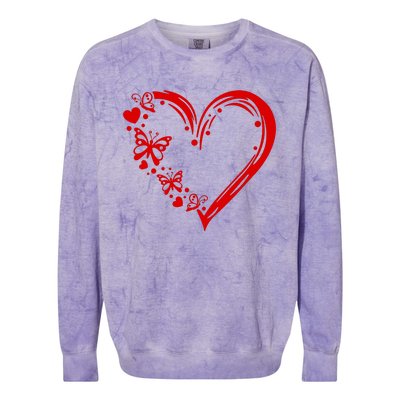 Love Butterfly Heart Colorblast Crewneck Sweatshirt