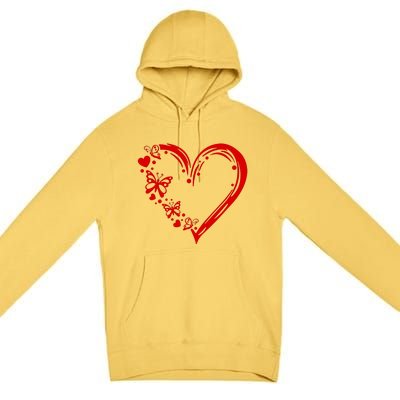 Love Butterfly Heart Premium Pullover Hoodie