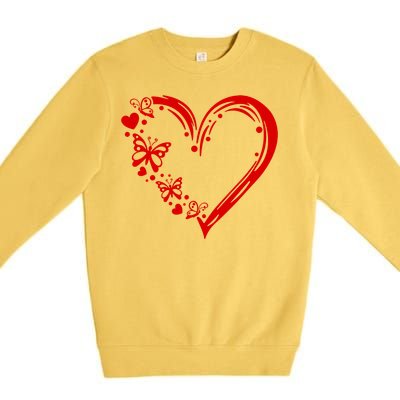 Love Butterfly Heart Premium Crewneck Sweatshirt