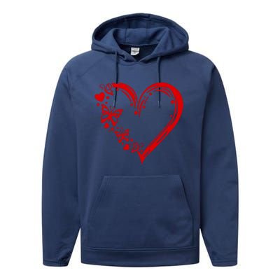 Love Butterfly Heart Performance Fleece Hoodie