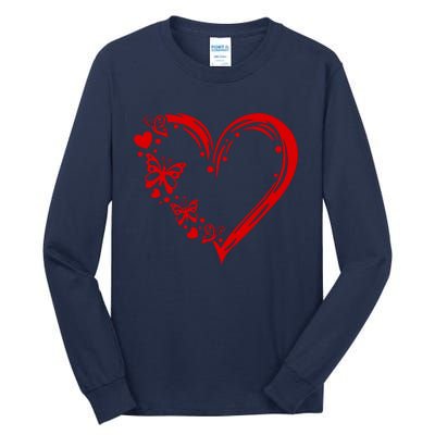 Love Butterfly Heart Tall Long Sleeve T-Shirt