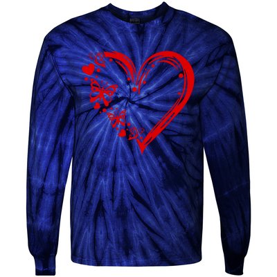 Love Butterfly Heart Tie-Dye Long Sleeve Shirt