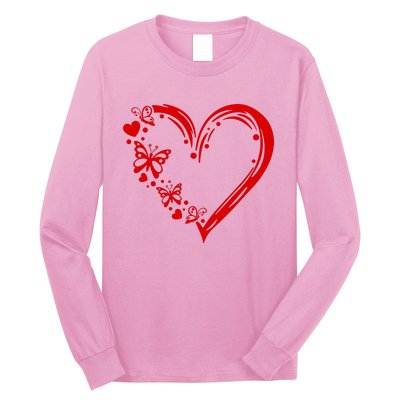 Love Butterfly Heart Long Sleeve Shirt