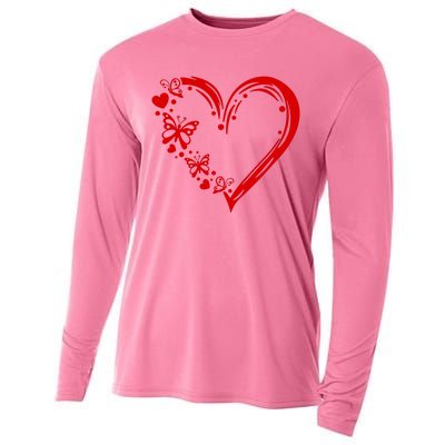 Love Butterfly Heart Cooling Performance Long Sleeve Crew