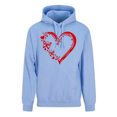 Love Butterfly Heart Unisex Surf Hoodie