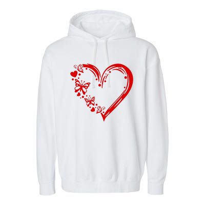 Love Butterfly Heart Garment-Dyed Fleece Hoodie