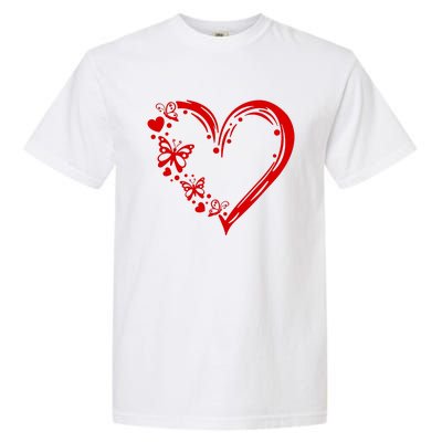 Love Butterfly Heart Garment-Dyed Heavyweight T-Shirt