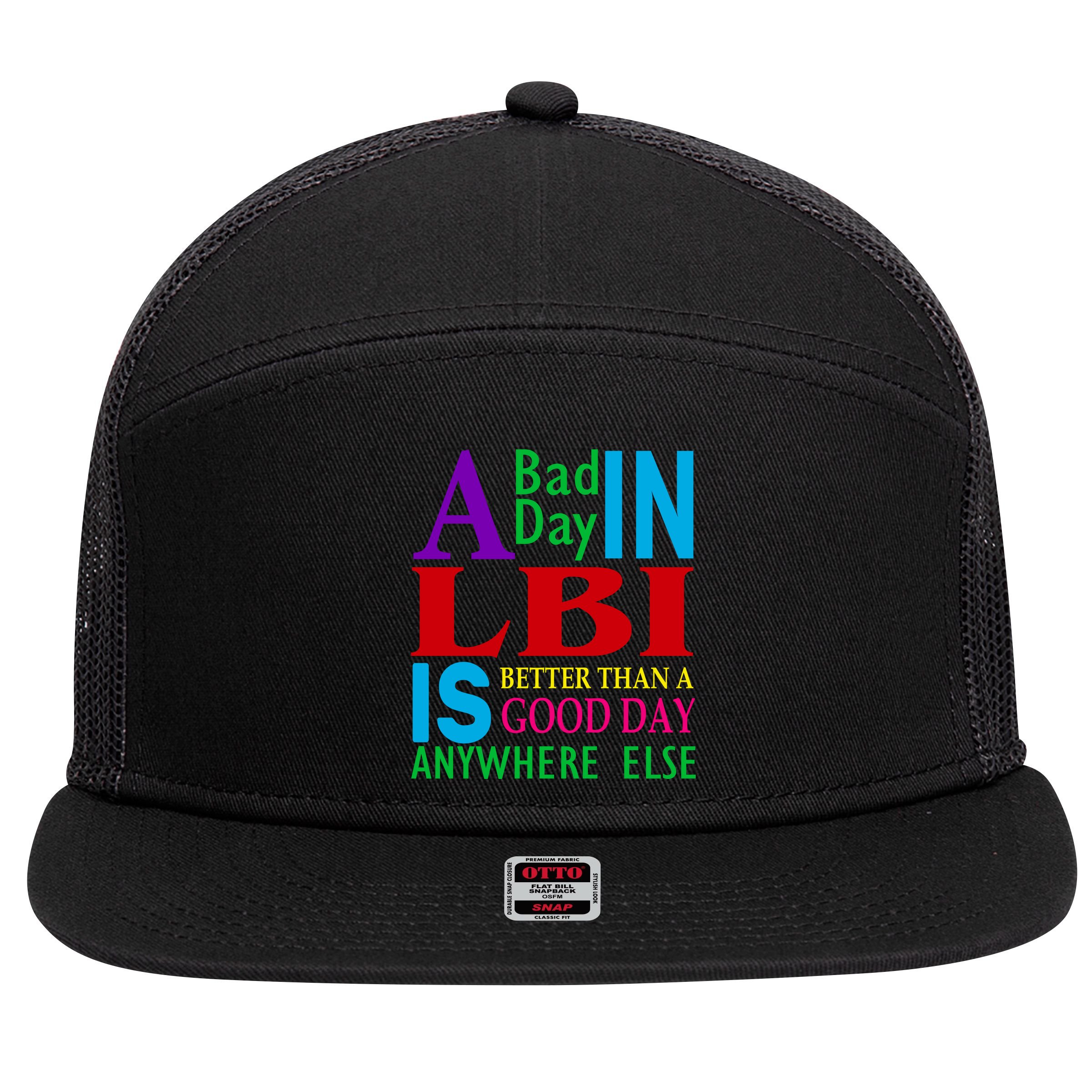 LBI Long Beach Island Good Day 7 Panel Mesh Trucker Snapback Hat