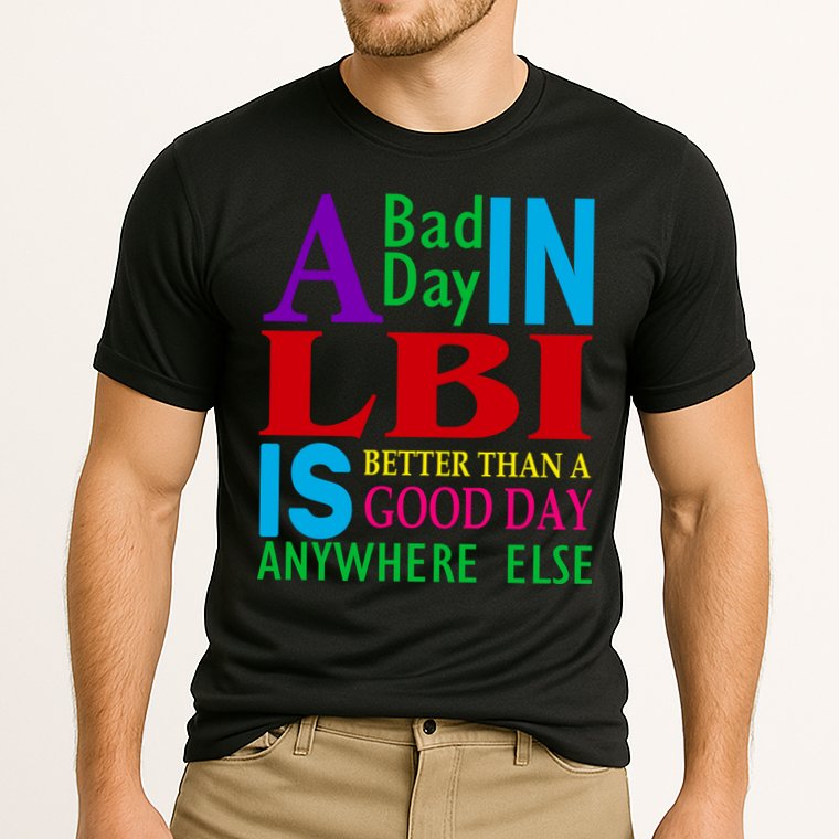 LBI Long Beach Island Good Day Cooling Performance Crew T-Shirt