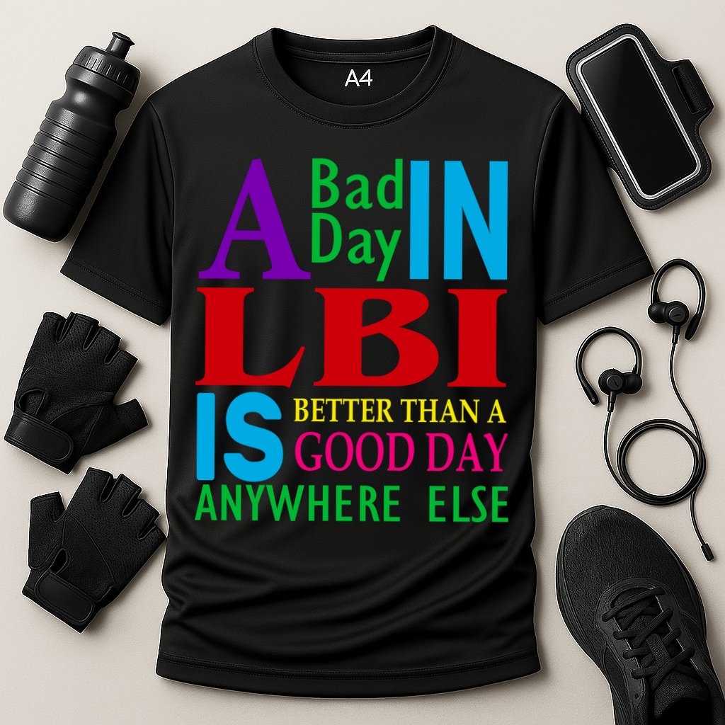 LBI Long Beach Island Good Day Cooling Performance Crew T-Shirt
