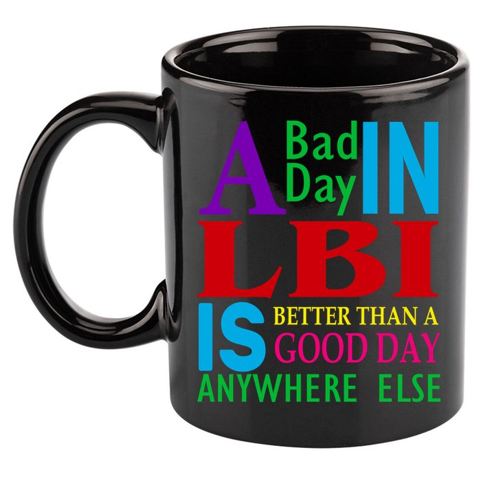 LBI Long Beach Island Good Day 11oz C Handle Ceramic Mug