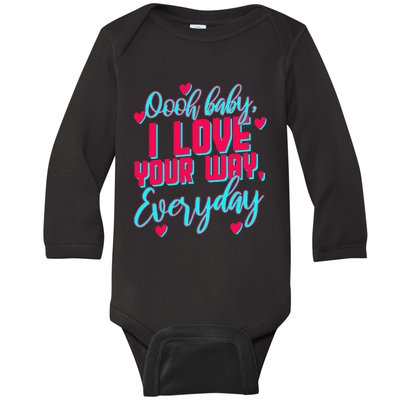 LyricLyfe BABY I LOVE YOUR WAY BY PETER FRAMPTON Baby Long Sleeve Bodysuit