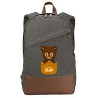 Little Bear Inside The Pocket Cotton Canvas Backpack