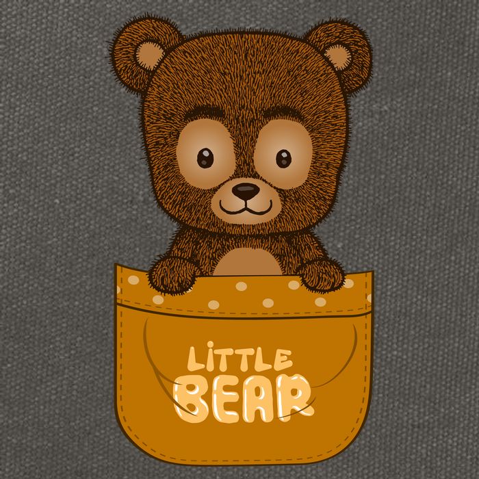 Little Bear Inside The Pocket Cotton Canvas Backpack