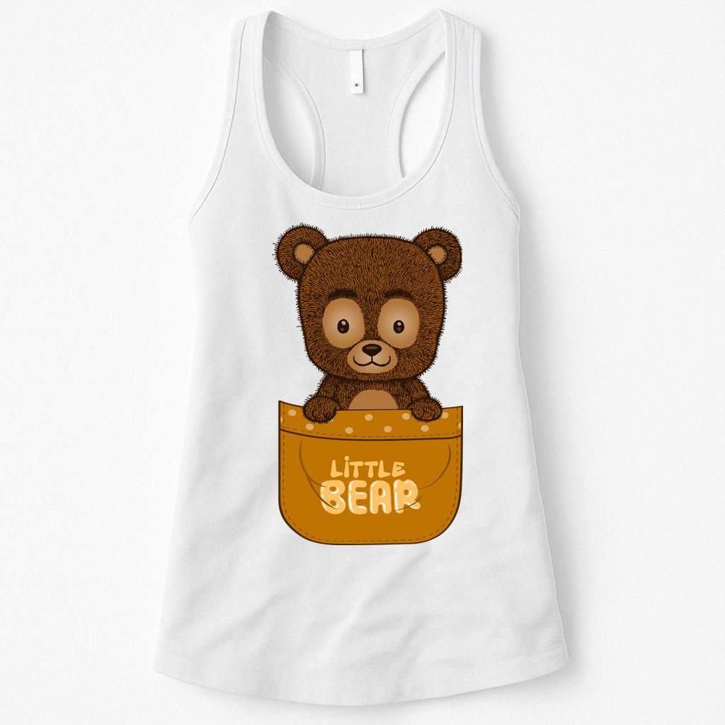 Little Bear Inside The Pocket Womens Tank Top