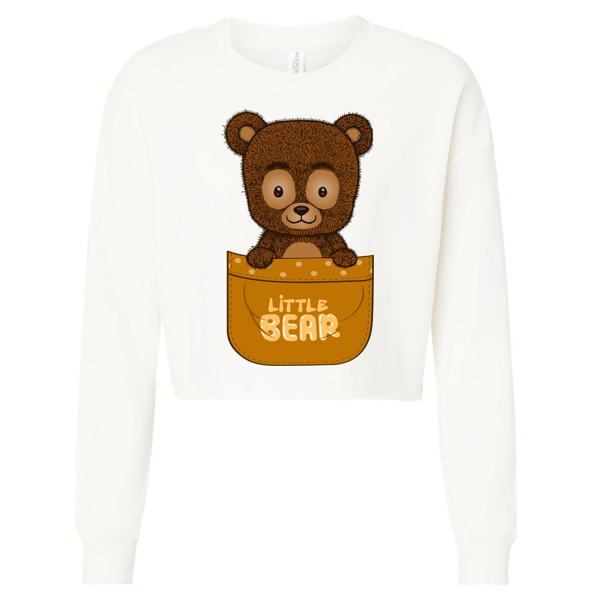 Little Bear Inside The Pocket Cropped Pullover Crew