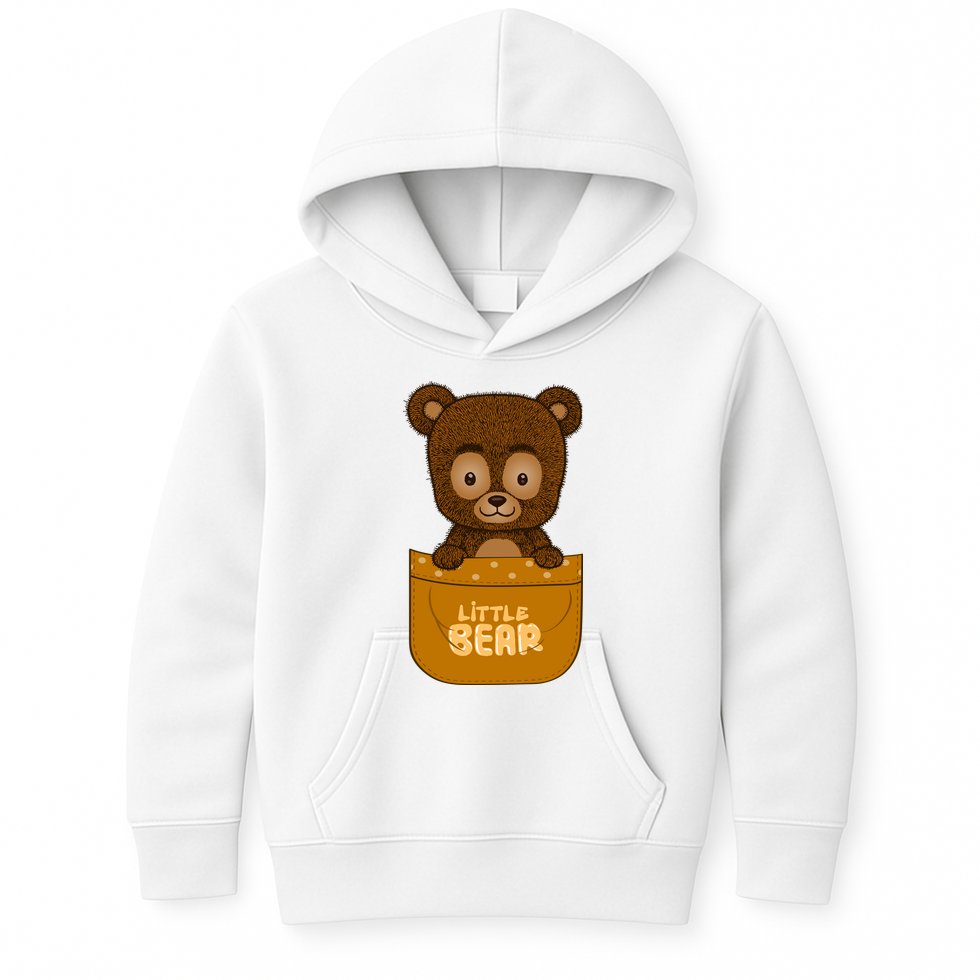 Little Bear Inside The Pocket Kids Hoodie