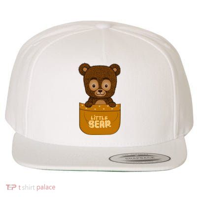 Little Bear Inside The Pocket Wool Snapback Cap