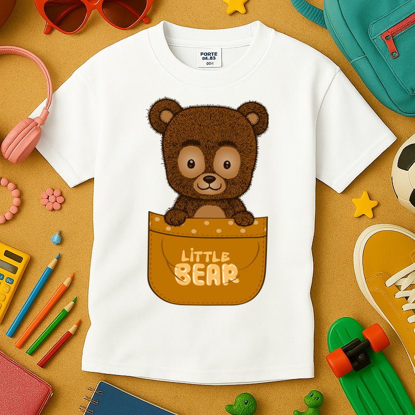 Little Bear Inside The Pocket Kids T-Shirt