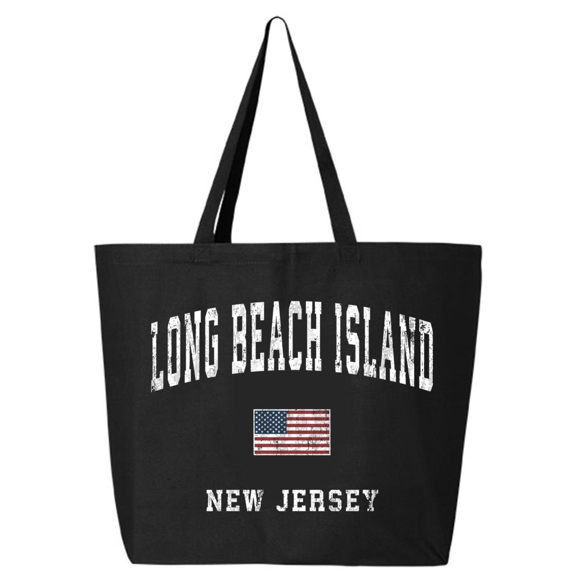 Long Beach Island New Jersey Nj Vintage American Flag Sports Gift 25L Jumbo Tote