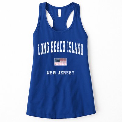 Long Beach Island New Jersey Nj Vintage American Flag Sports Gift Womens Tank Top