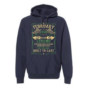 Legend Born In FEBRUARY 1950 73th Birthday Gift Premium Hoodie