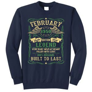 Legend Born In FEBRUARY 1950 73th Birthday Gift Tall Sweatshirt