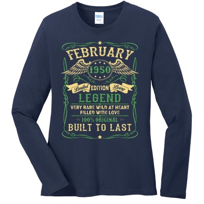 Legend Born In FEBRUARY 1950 73th Birthday Gift Ladies Long Sleeve Shirt