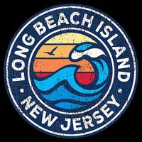 Long Beach Island New Jersey Nj Vintage Nautical Waves Desig Bucket Hat