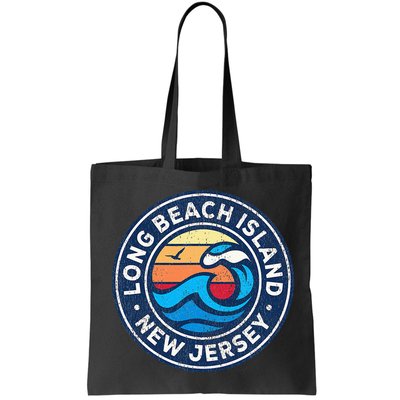 Long Beach Island New Jersey Nj Vintage Nautical Waves Desig Bag