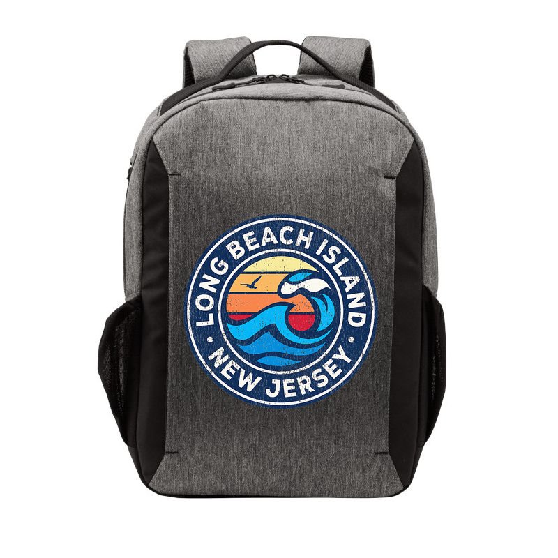 Long Beach Island New Jersey Nj Vintage Nautical Waves Desig Vector Backpack