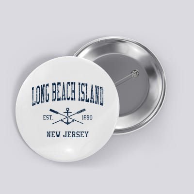 Long Beach Island Nj Vintage Crossed Oars & Boat Anchor Button