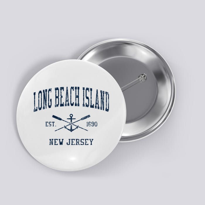 Long Beach Island Nj Vintage Crossed Oars & Boat Anchor Button
