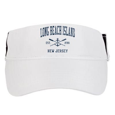 Long Beach Island Nj Vintage Crossed Oars & Boat Anchor Adult Drive Performance Visor