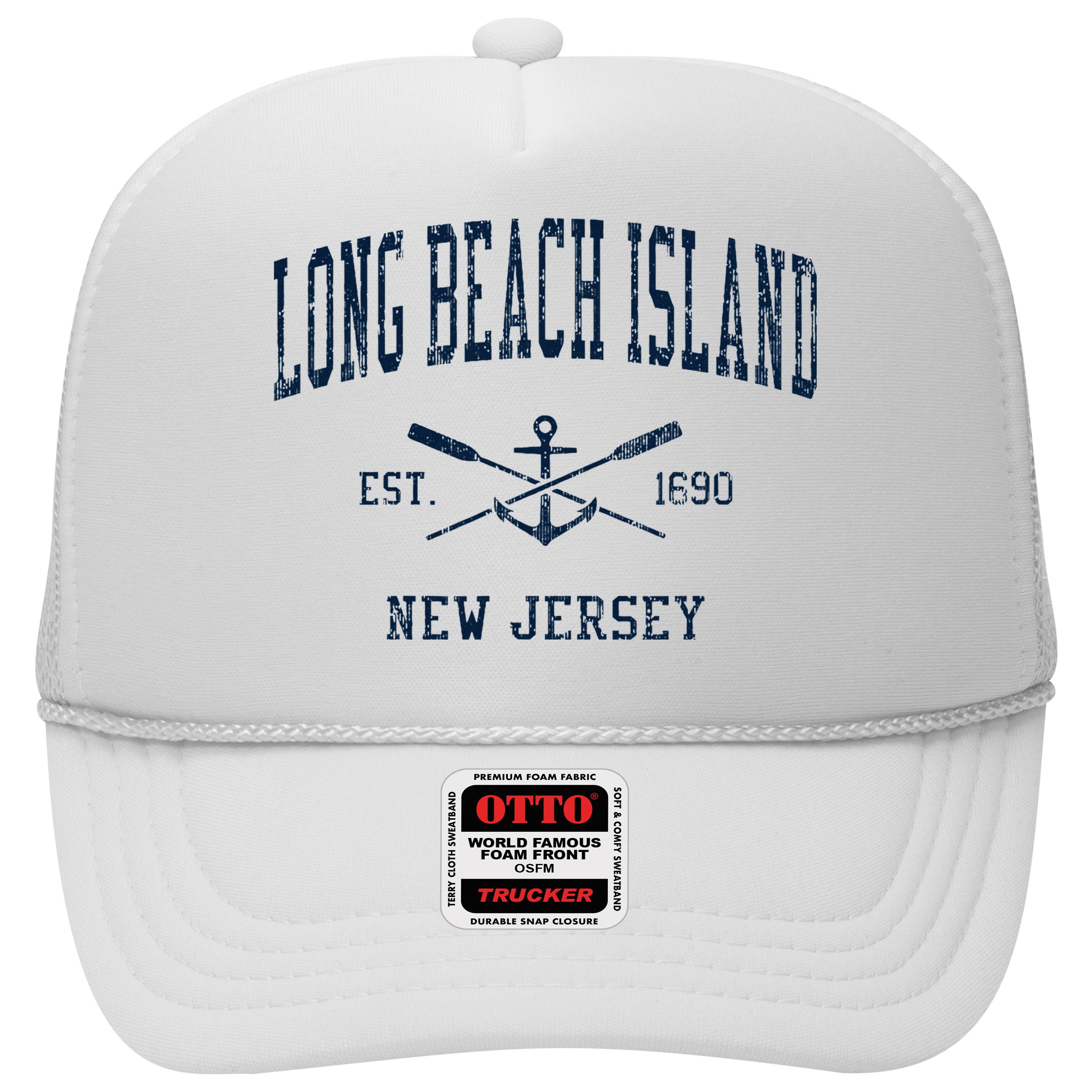 Long Beach Island Nj Vintage Crossed Oars & Boat Anchor Hat